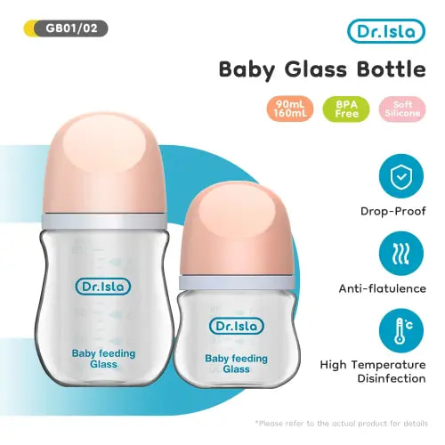 Dr.isla Glass Bottles Newborn Feeding Bottles 80ML/160ML Baby Bottle Anti-flatulence Milk Feeding Bottles Infant BPA free - AliExpress