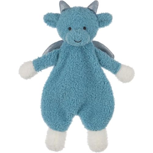 Apricot Lamb Dragon Soft Loveys for Babies, Security Blanket for Baby Boy and Girl, 10.3 Inches for Infant and Toddlers (Dimond Blue)