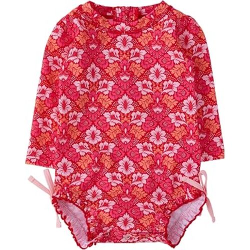 RuffleButts Baby Girls Novelty Baby One Piece - Rash Guard Swimsuit UPF 50+