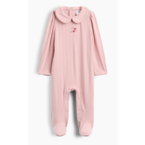 Baby Softspun Pointelle Collared One-Piece - Primitive Pink - 0-3 M