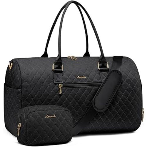 LOVEVOOK Travel Duffle Bag, Weekender Bag for Women with Toiletry Bag, Carry on Overnight Bag with Shoe Compartment, Gym Duffel Bag with Wet Pocket, Mommy Hospital Bags for Labor and Delivery