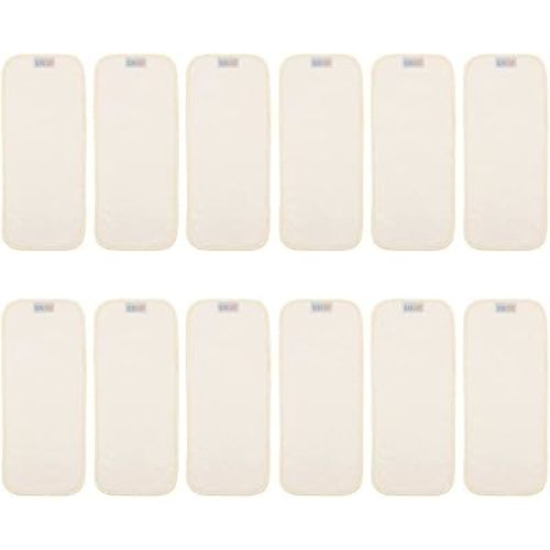 ALVABABY 12PCS Cloth Diaper Inserts/Reusable Washable 3-Layers Super Soft Inserts for Cloth Diapers Covers 12X