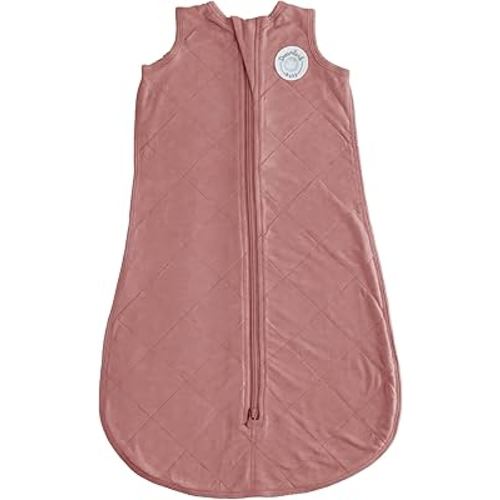 Dreamland Baby Lightweight Bamboo Viscose Sleep Sack (0-6 Months). 1.0 TOG Ultra Soft Blanket w/ 2-Way Zipper. 95% Viscose, 5% Spandex (Rose)