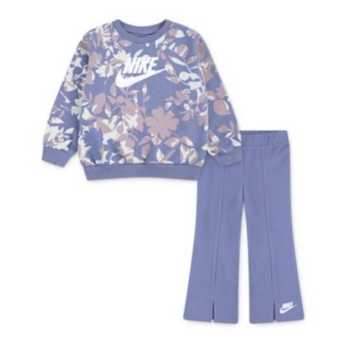 Girls' 2T-4T Floral Camo Crewneck Sweatshirt and Leggings, 2-Piece Set