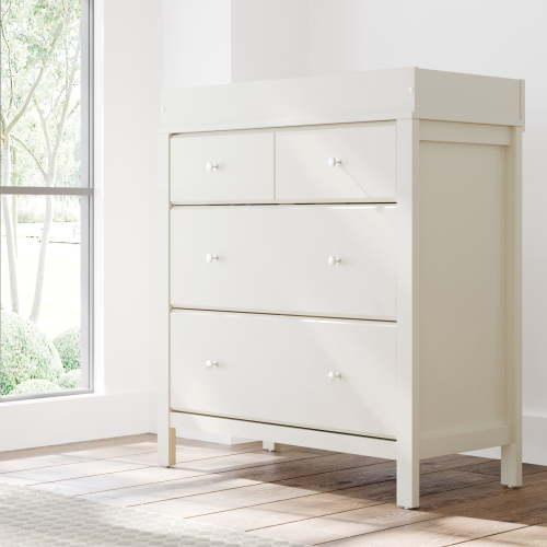 Storkcraft Horizon 3 Drawer Chest with Infant Changing Topper, Frosted Oat