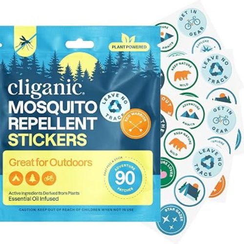 Cliganic Mosquito Repellent Stickers for Kids & Adults, Bug Patches, 90 Pk