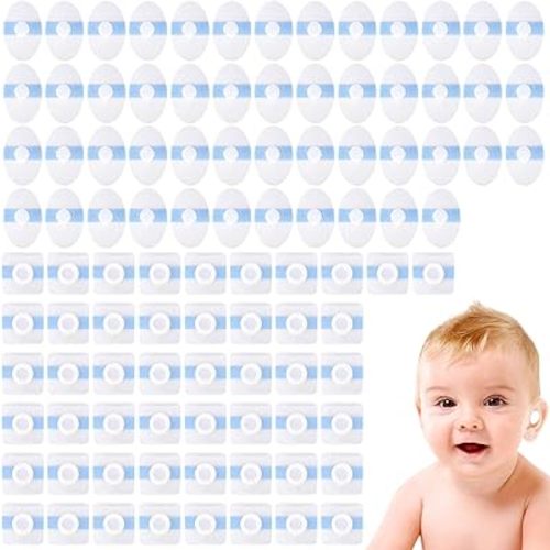 50pcs Baby Ear Covers & 50pcs Navel Patches, Baby Infant Toddler Kids Bathing Plug Set for Newborn Shower Swimming & Water Sports Protection
