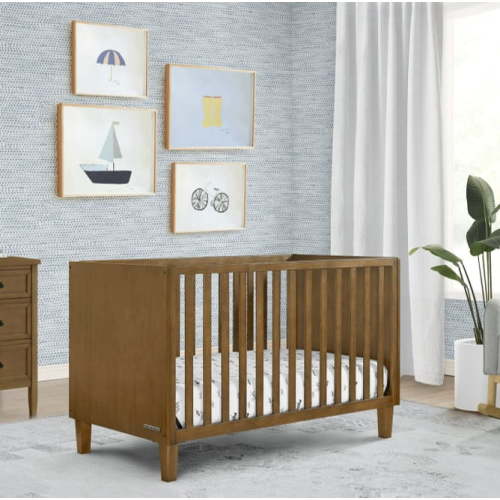 Delta Children Sonny 4-in-1 Convertible Baby Crib, Chestnut