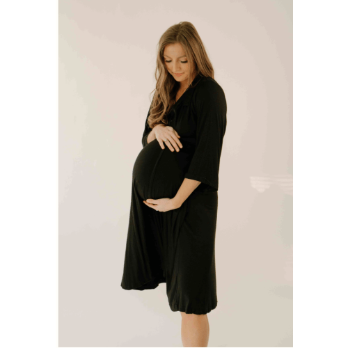 Lila Labor & Postpartum Gown in Black