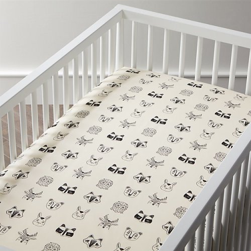 Organic Roxy Marj Woodland Animal Crib Fitted Sheet