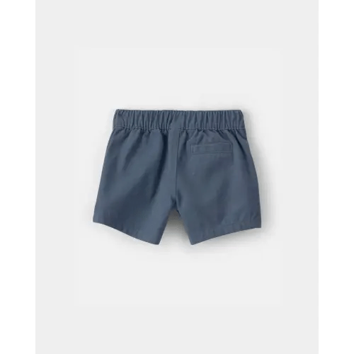 Baby Boy 2-Piece Collared Shirt & Short Set - Cream/Blue | Carter's