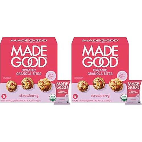 MadeGood Organic Strawberry Granola Minis, 5ct x 0.85oz (Pack of 2)