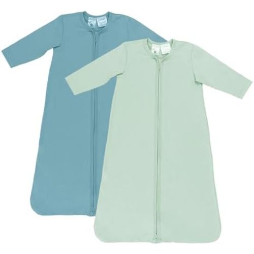 2-Pack Lightweight Long Sleeve Baby Sleep Sack Wearable Blanket, 0.5 TOG Sleeping Bag for Babies