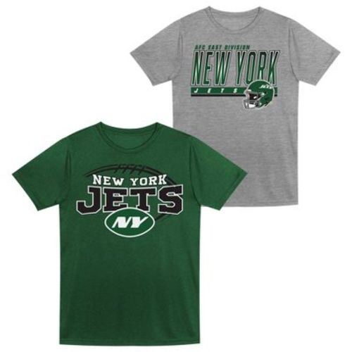 NFL New York Jets Toddler Boys' Gray 2pk Polyester T-Shirt - 2T