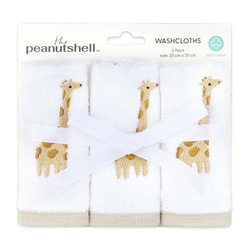 The Peanutshell Safari 3-pack Washcloths