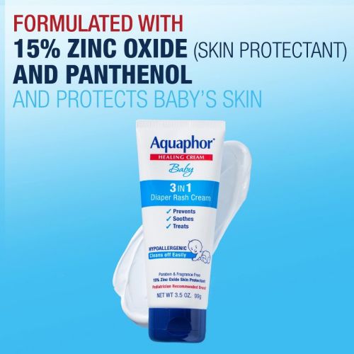 Aquaphor Baby 3-in-1 Diaper Rash Relief Cream - 3.5oz