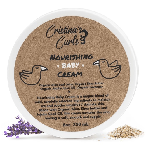Cristina's Curls Nourishing Baby Cream for Newborns and Kids - Baby Face Cream & Body Cream with Oatmeal, Jojoba Oil, Glycerin & Lavender, 100% Natural, Safe & Gentle Baby Skin Care - 8Oz, 250ml