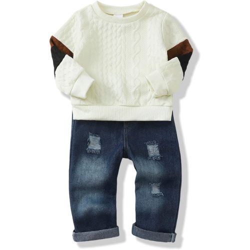 (12-18m) Baby Boy Clothes Infant Toddler Boy Outfits 12 18 24 Months 2T 3T 4T 5T Jeans Pants Clothing Set Fall Winter Clothes
