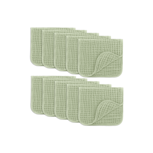 Muslin Burp Cloths - Pack of 10, One Size