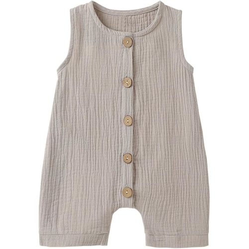 Infant Newborn Baby Boys Girls Cotton Linen Romper Summer Jumpsuit Sleeveless Overalls Clothing Set