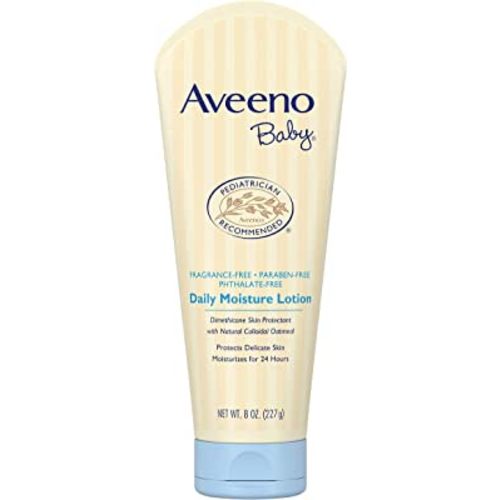 Aveeno Baby Daily Moisture Lotion with Natural Colloidal Oatmeal & Dimethicone, Fragrance-Free, 8 oz