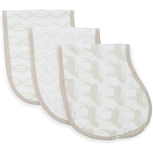 Ziggy Baby Muslin Burp Cloths, Burpy Bib Set (3 Pack) Woodland Collection