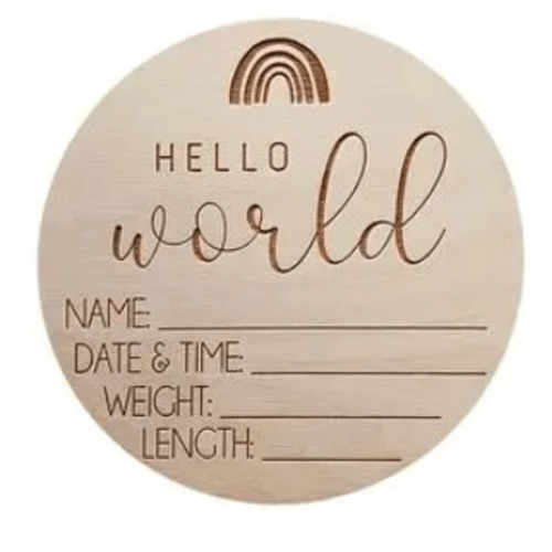 Wooden Baby Announcement Plaque