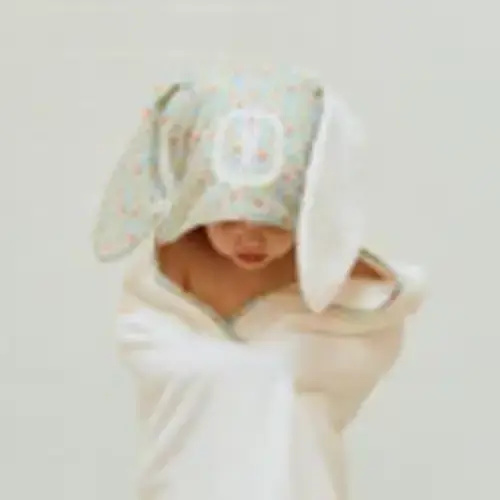 Percale Kids’ Bunny Hooded Towel | Weezie Towels