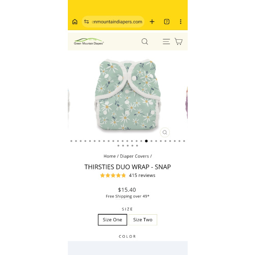 Thirsties Duo Wrap two-sized cloth diaper cover