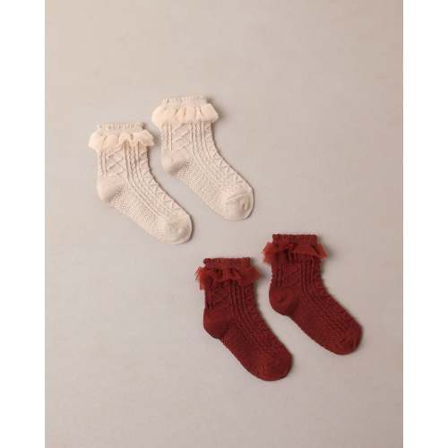 Ruffle Socks Pearl, Ruby – Noralee