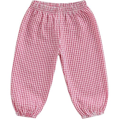 Toddler Checkered Pants Baby Girl Boy Elastic Waist Jogger Pants Kids Casual Plaid Trousers Infant Long Sweatpants