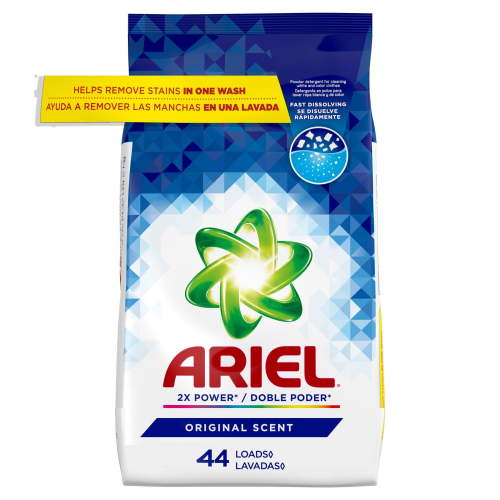 Ariel Laundry Detergent Powder, Original Scent, 70 oz, 44 Loads