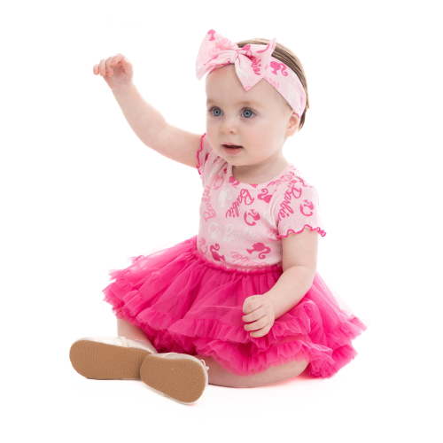 Barbie Baby Girls Tutu Dress with Bow Headband, Sizes 0/3M-24M, Dream Twirls Outfit