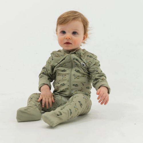 Baby Zip Up - Flying Ducks Green – BURLEBO