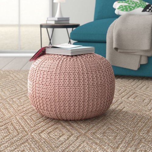 Mistana™ Teen Maggie 20'' Wide Round Pouf Ottoman & Reviews | Wayfair