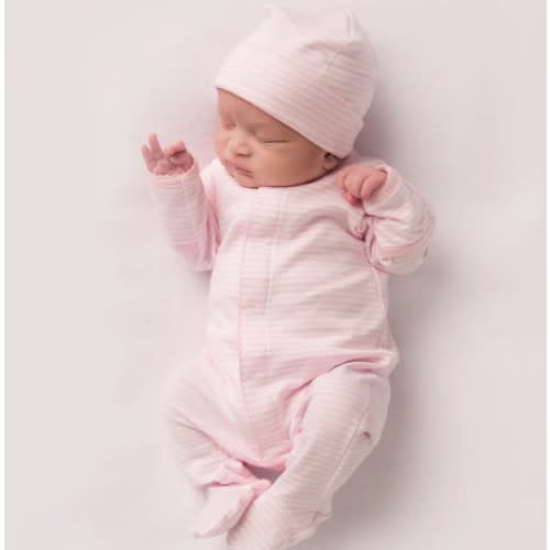Striped Footie - Pink