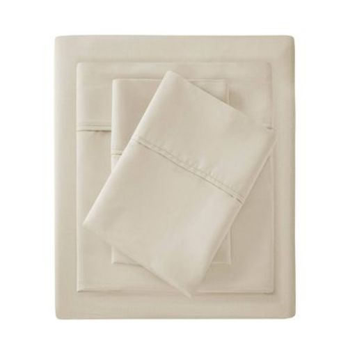 Queen 300 Thread Count Organic Cotton Deep Pocket Sheet Set Taupe - Madison Park