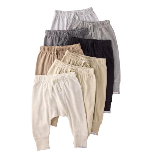 Butterblu Jordan 8-Pack Jogger Pants 100% Organic Cotton Bottoms Set | GOTS Certified Organic Cotton for Baby, Toddler Girls, Boys, Unisex, Machine Washable, Made to Match Colors