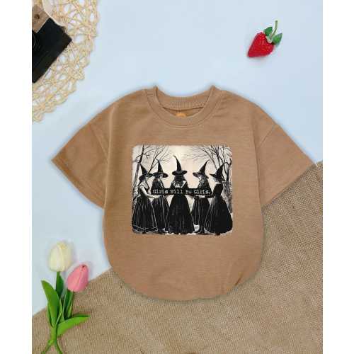 Girls Will Be Girls Witch Bubble Romper, Baby Girl Halloween Outfit, First Halloween bodysuit, Baby Outfit, Witchy Vibes, Baby Shower Gift
