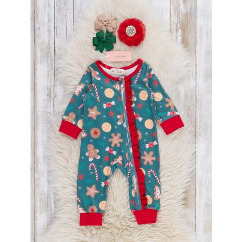 Holiday Sweet Dreams Ruffle Sleeper Pajamas
