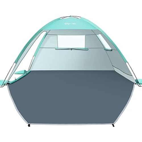 Glymnis Beach Tent Sun Shelter for 3 Person with UPF 50+ UV Protection, Lightweight & Easy Setup Beach Shade Canopy with Vent Windows & Zippered Door
