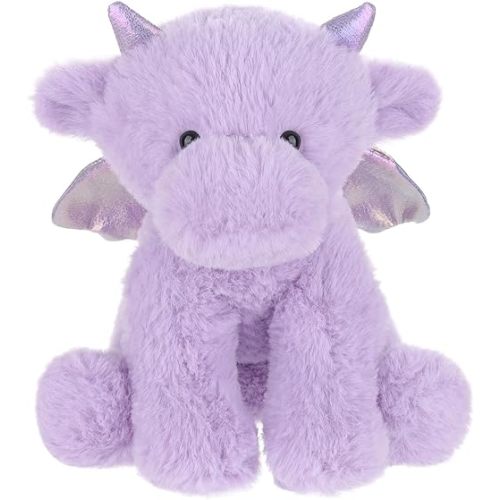 Apricot Lamb Purple Dragon Plush Stuffed Animals for Kids, Soft Cute Plush Toys for Baby Girl and Boy, Fluffy Purple Dragon Purple