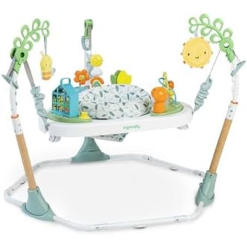 Ingenuity 3-in-1 Baby Jumper and Activity Center with Lights and Sounds – Converts to Toddler Play Table, 4 Adjustable Heights, Wood Legs, Ages 4 Months to 3 Years