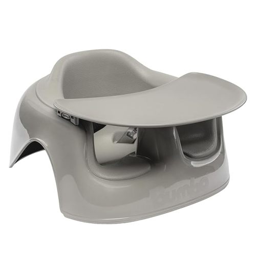 Bumbo Baby Infant Soft Foam Comfortable Support Wide Floor Seat with 3 Point Adjustable Harness for Ages 3 to 12 Months, Cool Grey