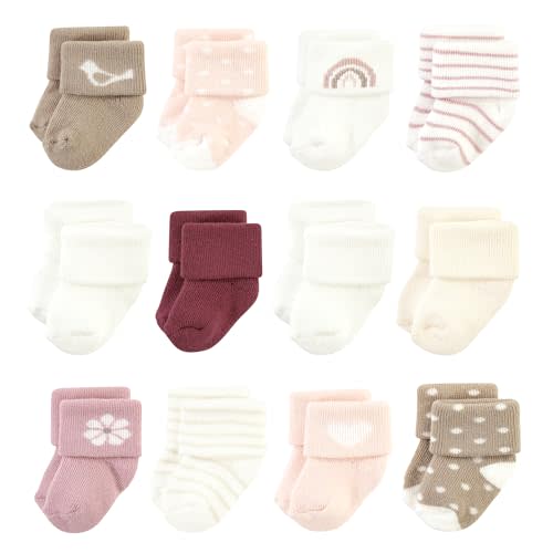 Hudson Baby Baby Girls' Cotton Rich Newborn and Terry Socks