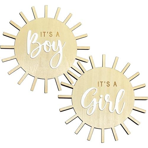 Double Sided Sun Gender Reveal Sign, Boho Sun Baby Boy or Girl Pregnancy Birth Announcement Wooden Sign, It's A Boy Girl Photo Prop, New Mom Gift, Sun Baby Shower Hospital Nursery Sign