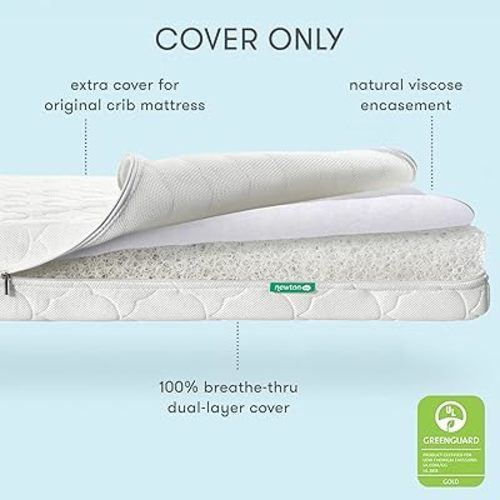 Newton Baby Crib Mattress Spare Cover, Zippered | Ultra-Breathable Proven to Reduce Suffocation Risk, Safe, Machine Washable, Non-Toxic, Rest Easy - Cloud White (Cover ONLY)