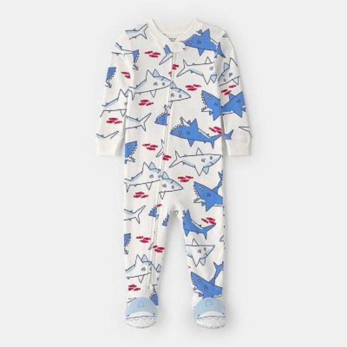 Baby Carter’s Shark Print Cotton Snug Fit Footed Pajamas