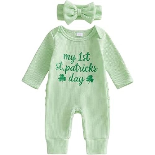 Adobabirl My First Christmas Baby Girl Outfit Newborn Onesie Embroidery Long Sleeve Romper Headband Fall Winter Clothes