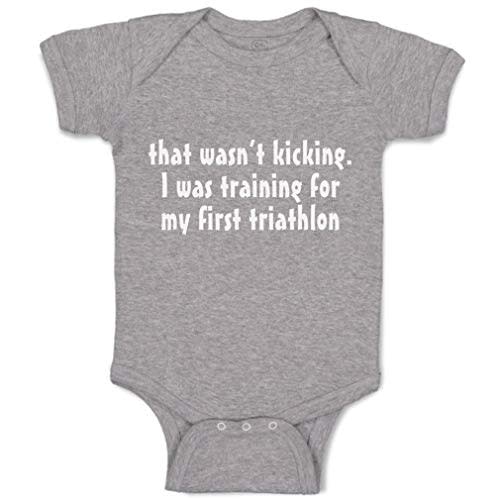 Cute Rascals Baby Bodysuit Wasn'T T Kicking Training for Triathlon Funny Humor Boy & Girl Baby Clothes Funny Cotton Oxford Gray Design Only Newborn